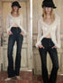 1JINN STUDIO Vintage Washed High Waist Panel Asymmetrical Brushed Women&