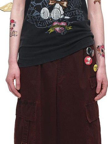 1JINN STUDIO Washed Distressed Multi Pocket Relaxed Workwear Women&