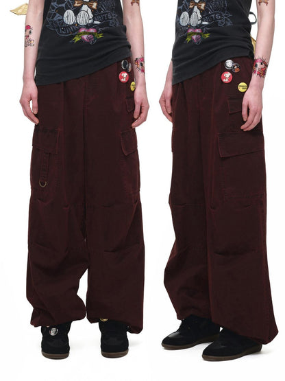 1JINN STUDIO Washed Distressed Multi Pocket Relaxed Workwear Women&