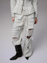 1JINN STUDIO Washed White Ripped Embroidered Low Waist Women&