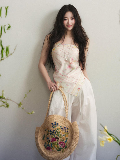 1P STUDIO Artistic Floral Print Large Square Women&