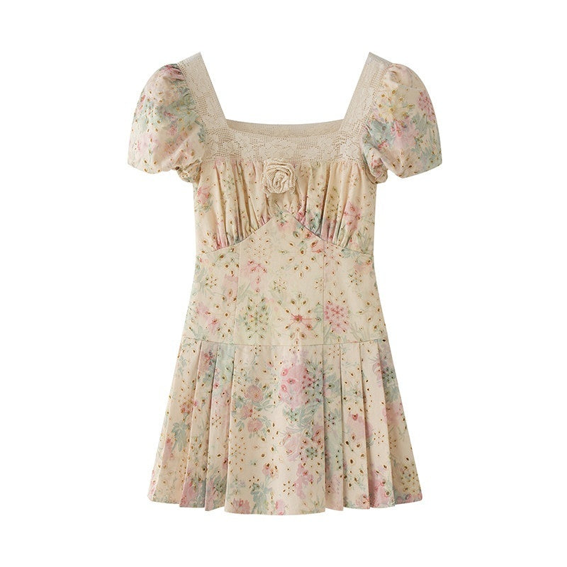 1P_STUDIO_Beige_Floral_Lace_Cutout_Square_Neck_A_Line_Women&