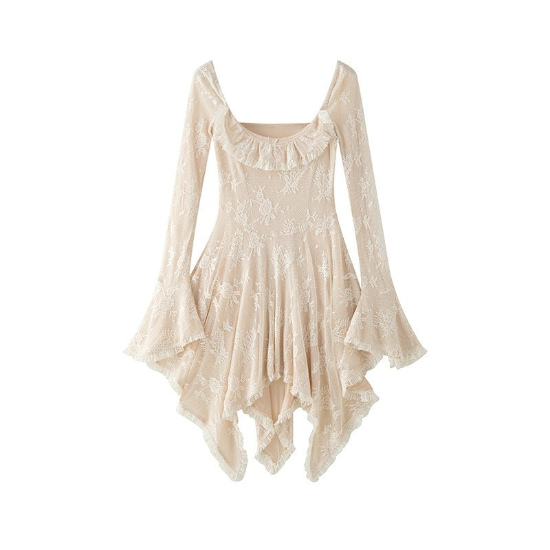 1P_STUDIO_Beige_Lace_Trim_Square_Neck_A_Line_High_Waist_Women&