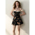 1P_STUDIO_Black_Floral_Bustier_One_Shoulder_Women&