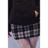 1P_STUDIO_Black_Large_Lapel_Double_Breasted_Plaid_Short_Coat_Women&