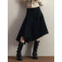 1P_STUDIO_Black_Pleated_Asymmetrical_Panel_Elastic_Waist_Women&
