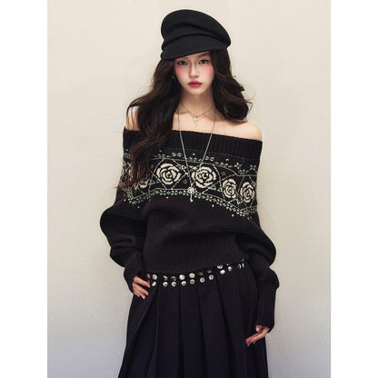 1P_STUDIO_Black_Rose_Jacquard_Loose_Women&