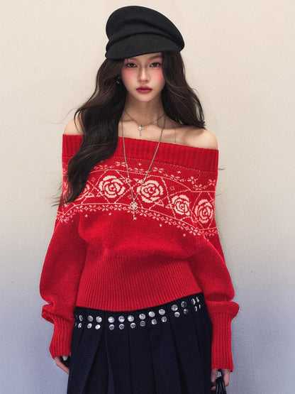 1P STUDIO Black Rose Jacquard Loose Women&