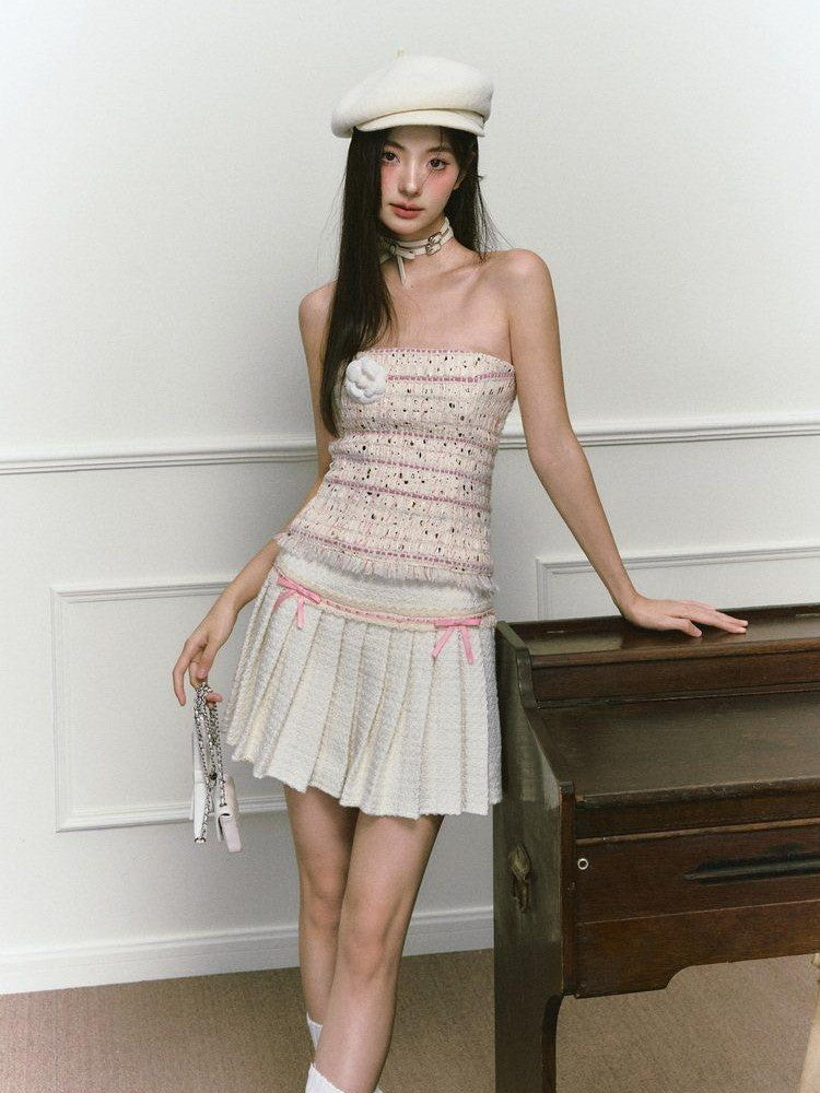 1P STUDIO Chanel Style Bustier And Skirt Two Piece Women&