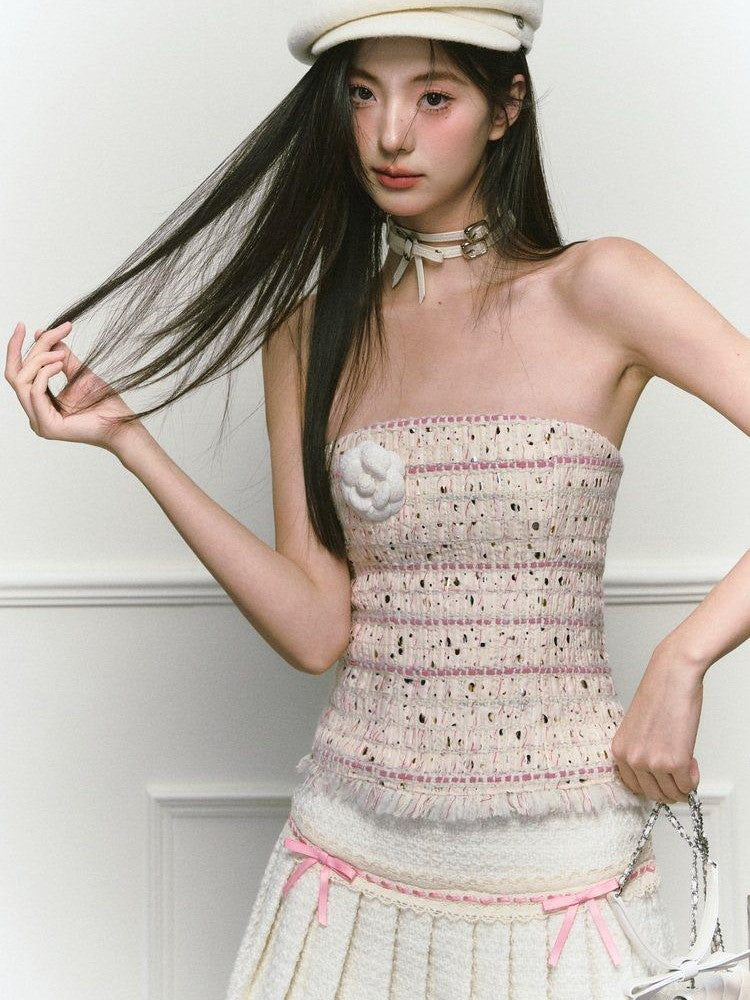 1P STUDIO Chanel Style Bustier And Skirt Two Piece Women&