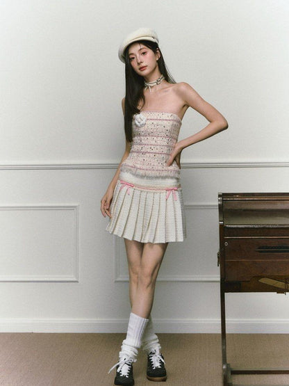 1P STUDIO Chanel Style Bustier And Skirt Two Piece Women&