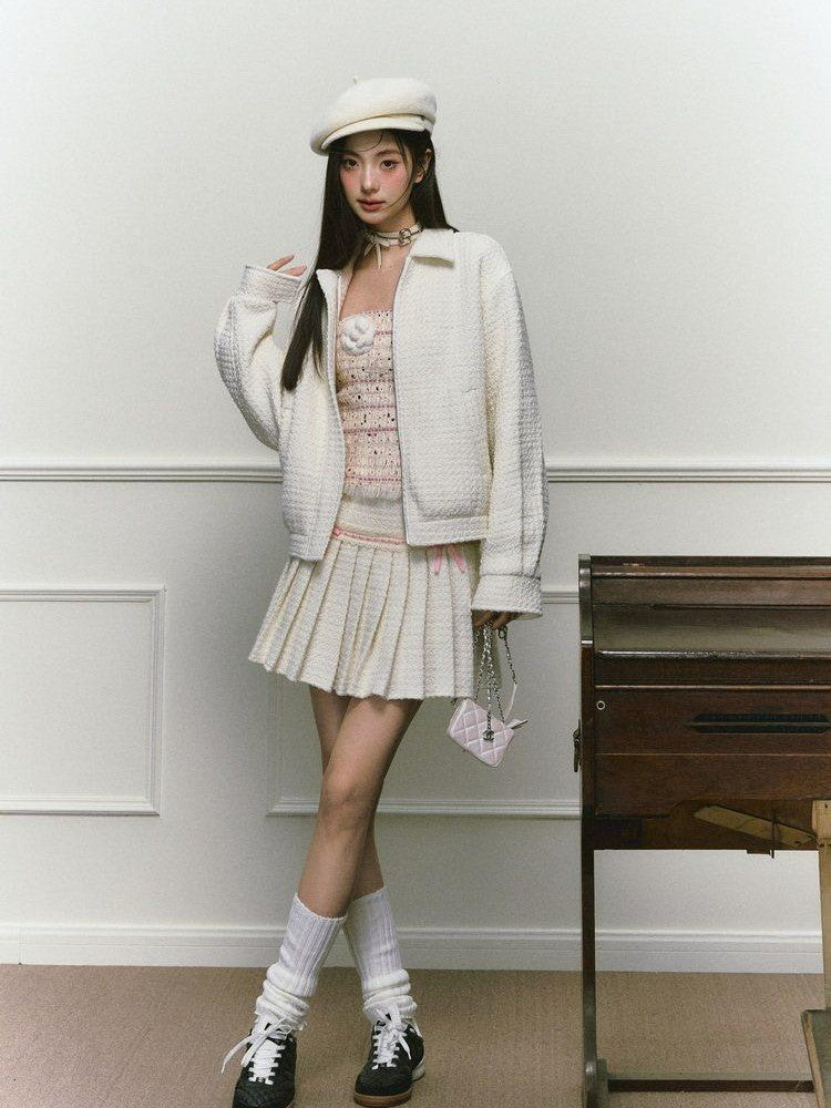 1P STUDIO Chanel Style Bustier And Skirt Two Piece Women&