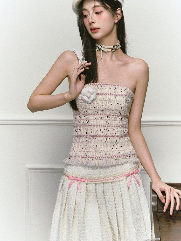1P STUDIO Chanel Style Bustier And Skirt Two Piece Women&