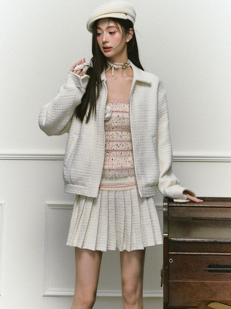 1P STUDIO Chanel Style Bustier And Skirt Two Piece Women&