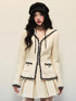1P STUDIO Color Block Sailor Collar Long Sleeve Women&