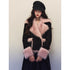 1P_STUDIO_Colorblock_Pink_Fur_Collar_Double_Breasted_Suede_Women&