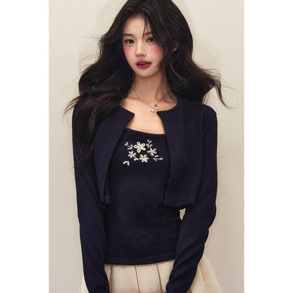 1P_STUDIO_Cropped_Embroidered_Stretch_Knit_Floral_Slim_Fit_Women&