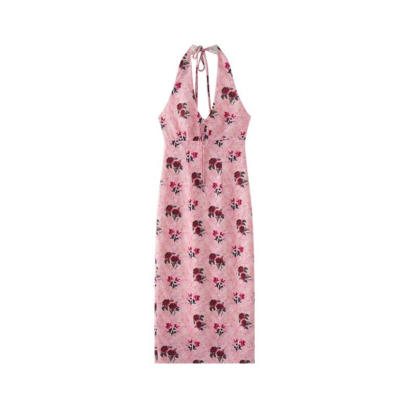 1P_STUDIO_Deep_Rose_Floral_V-neck_Fitted_Waist_Women&