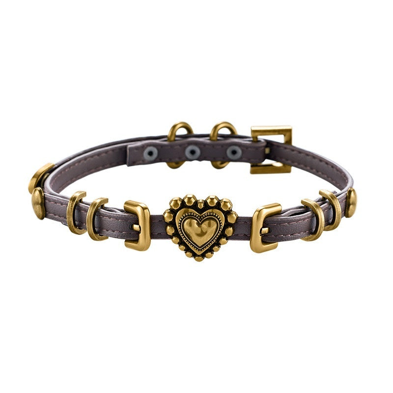 1P_STUDIO_Distressed_Antique_Gold_Heart_Ring_Double_Layer_Women&