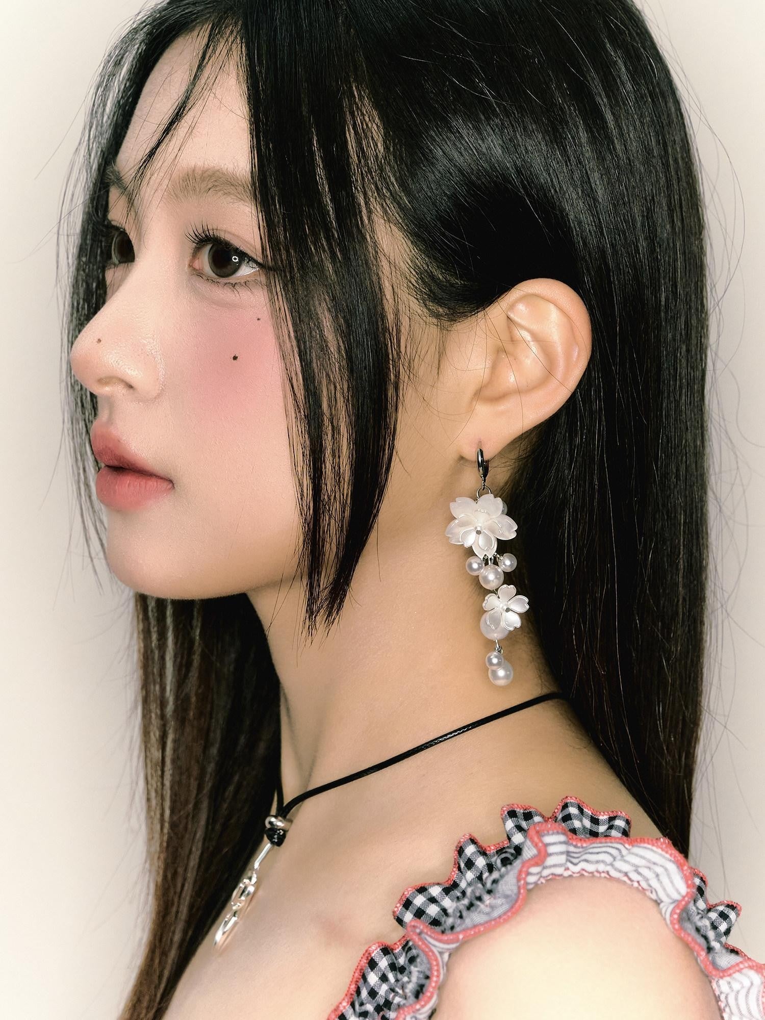 1P STUDIO Ear Garden Pearl Blossom Drop Women&