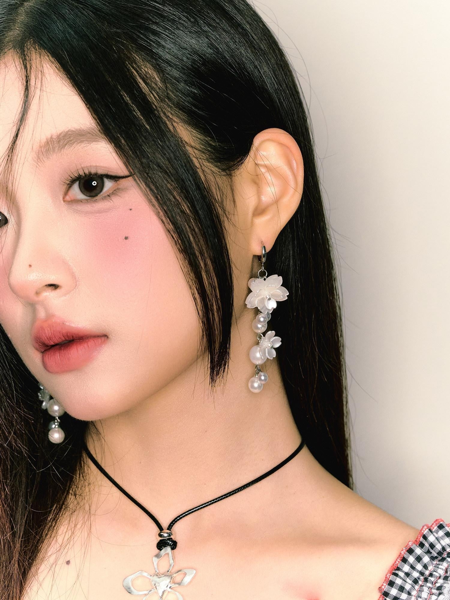 1P STUDIO Ear Garden Pearl Blossom Drop Women&