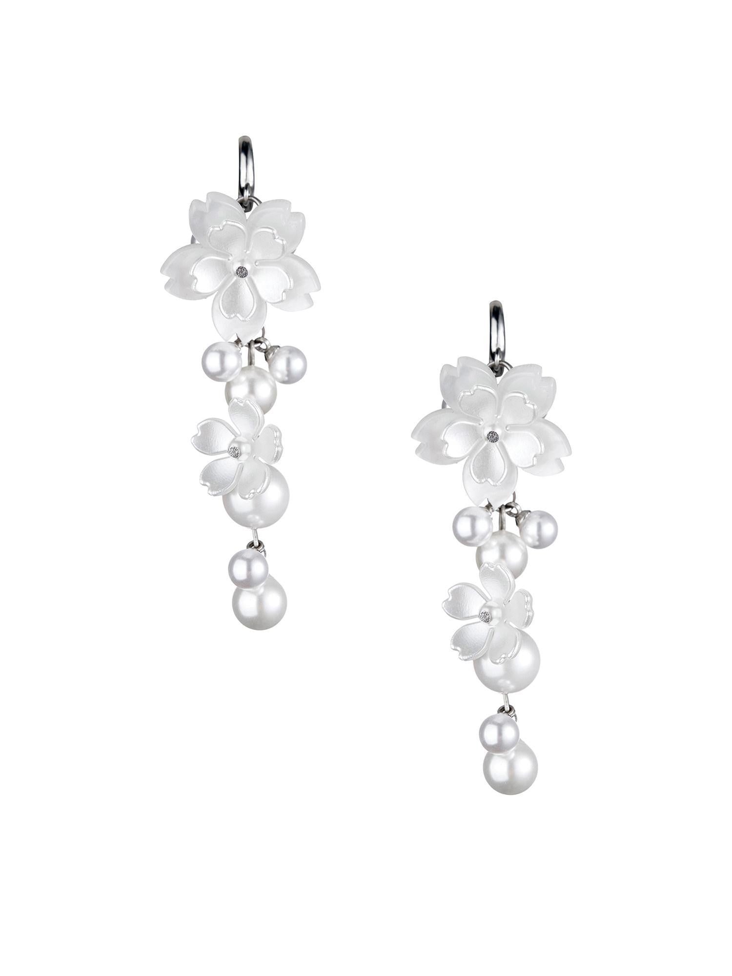 1P STUDIO Ear Garden Pearl Blossom Drop Women&