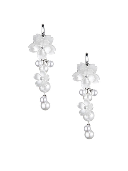 1P STUDIO Ear Garden Pearl Blossom Drop Women&