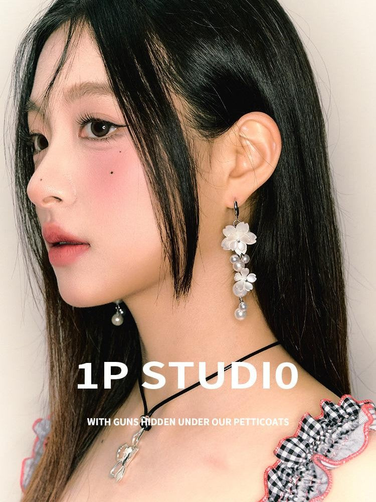 1P STUDIO Ear Garden Pearl Blossom Drop Women&