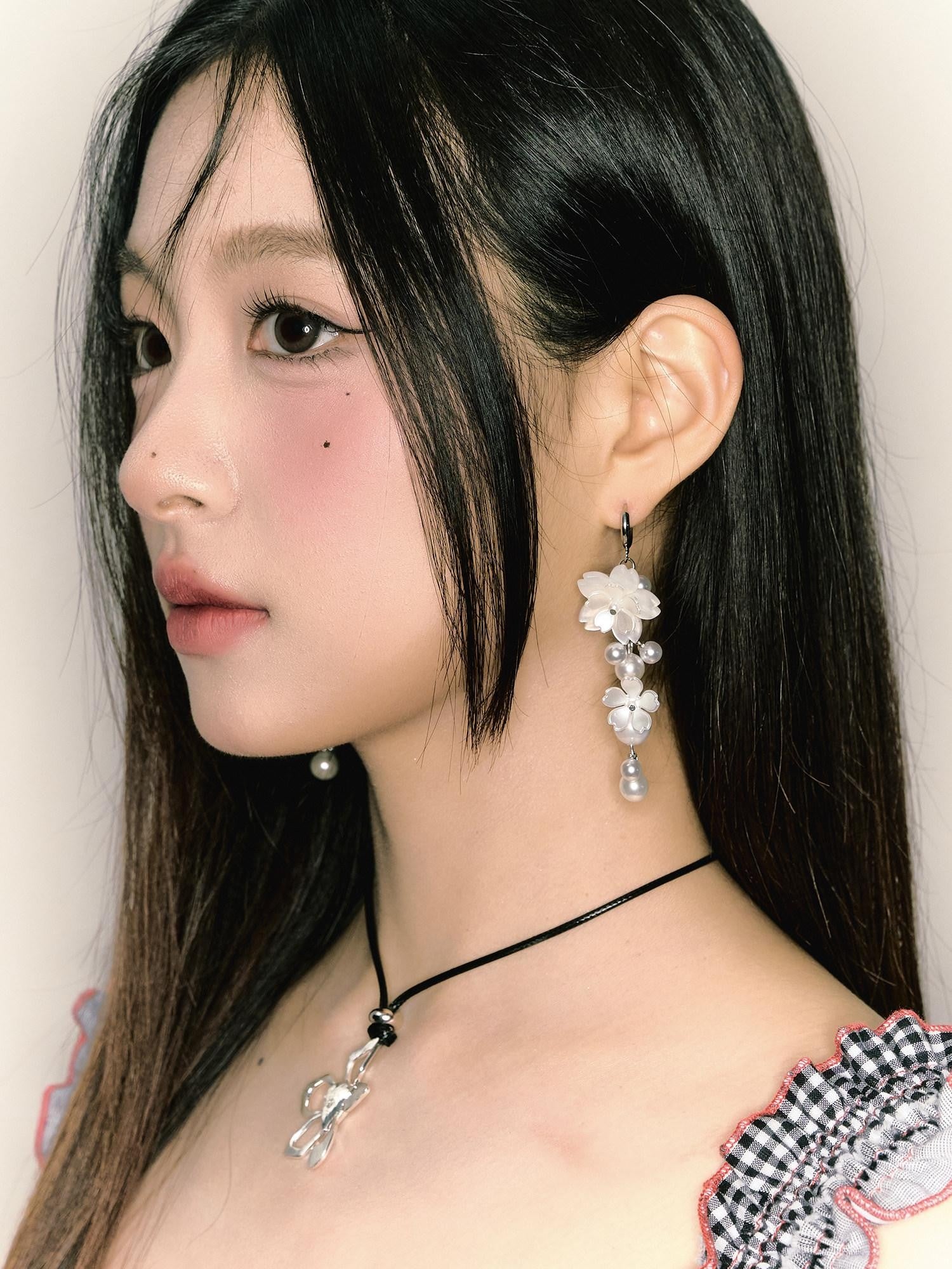 1P STUDIO Ear Garden Pearl Blossom Drop Women&