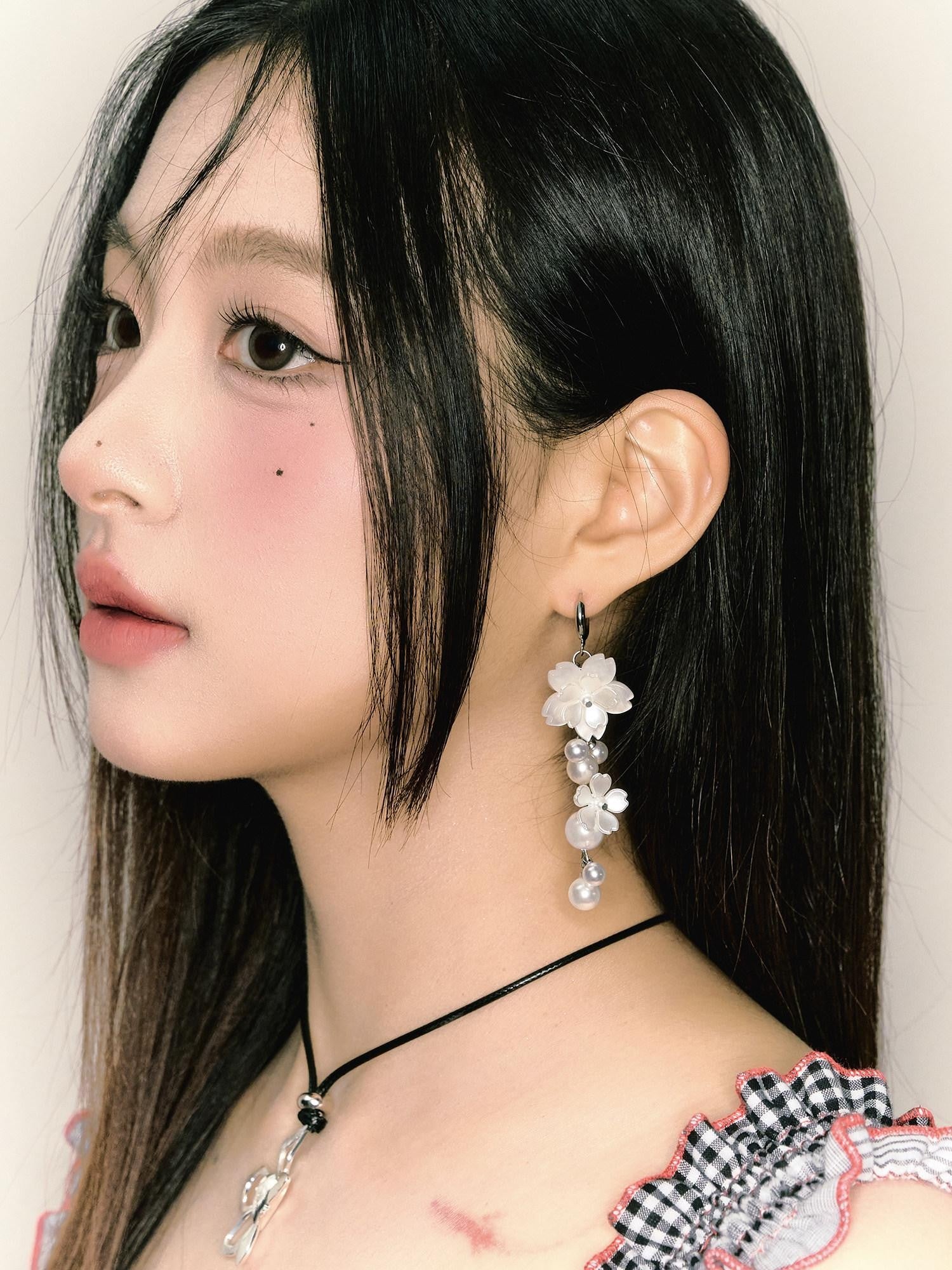 1P STUDIO Ear Garden Pearl Blossom Drop Women&