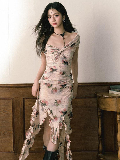1P STUDIO Editorial Bardot Patchwork Asymmetrical Women&