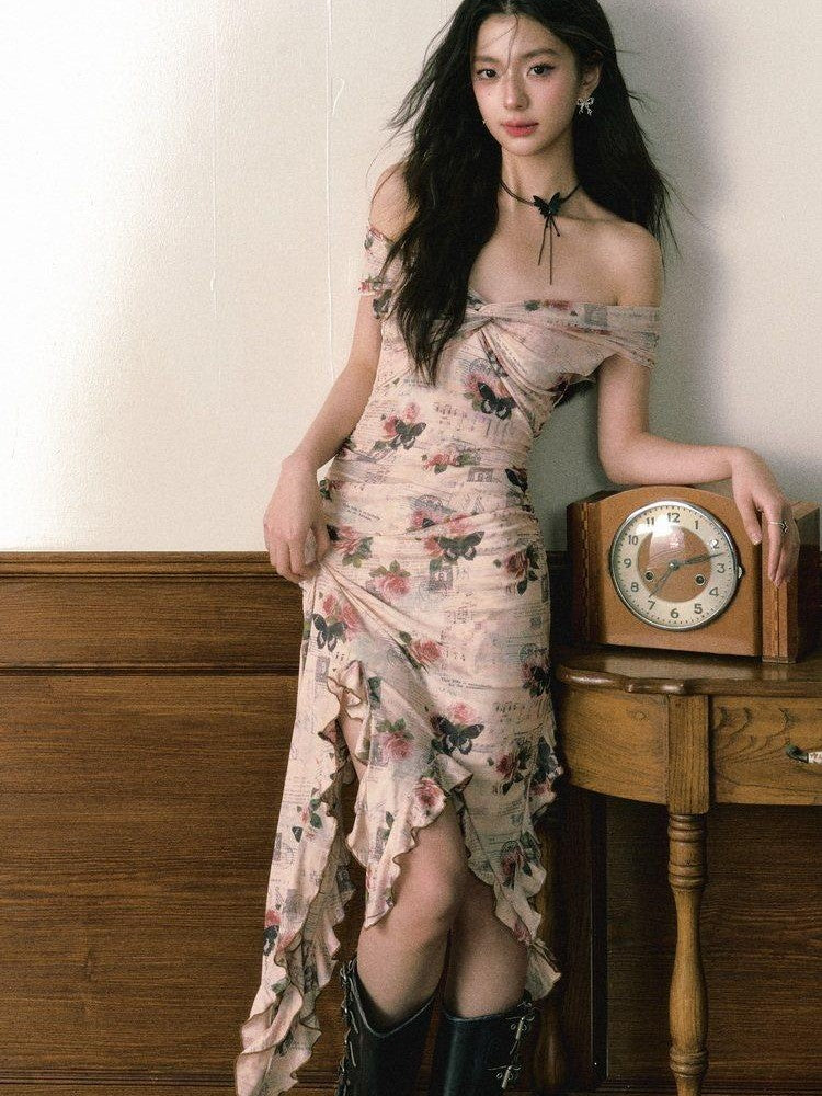 1P STUDIO Editorial Bardot Patchwork Asymmetrical Women&