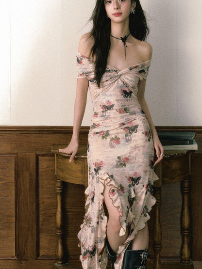 1P STUDIO Editorial Bardot Patchwork Asymmetrical Women&
