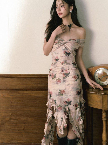1P STUDIO Editorial Bardot Patchwork Asymmetrical Women&