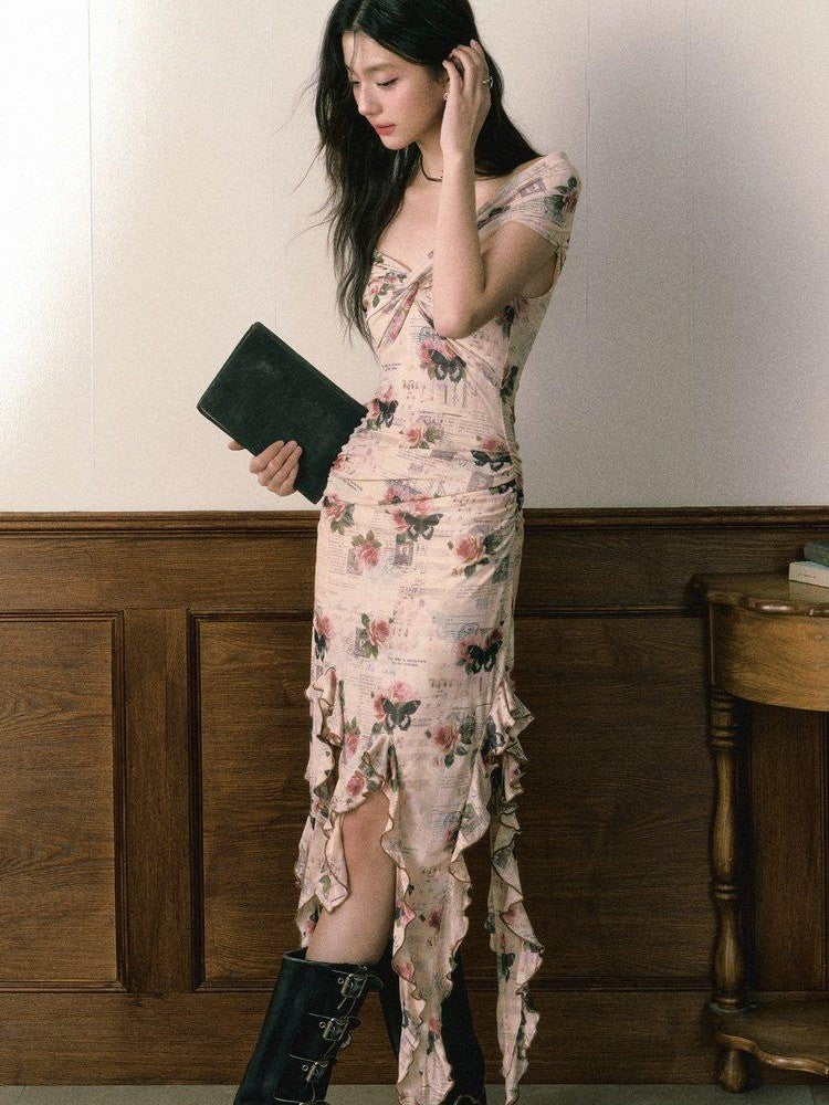 1P STUDIO Editorial Bardot Patchwork Asymmetrical Women&