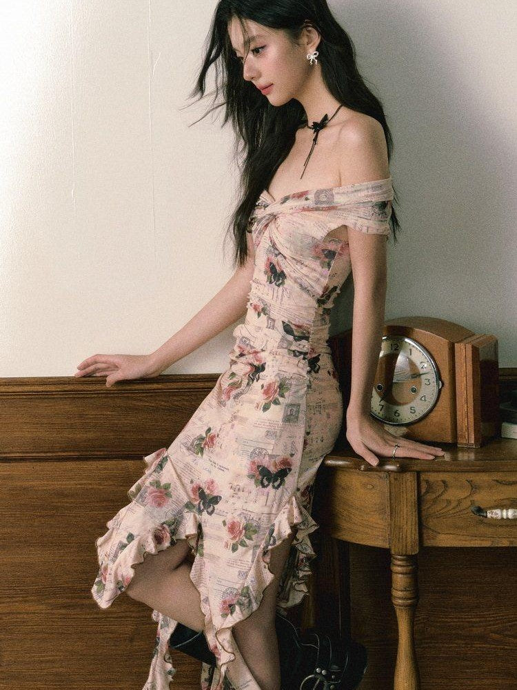 1P STUDIO Editorial Bardot Patchwork Asymmetrical Women&