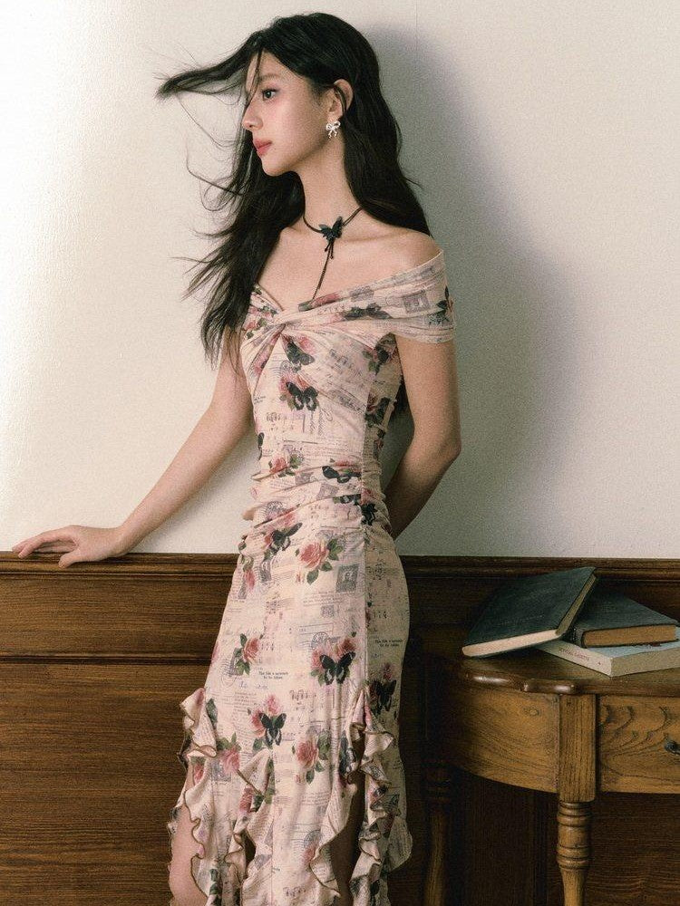 1P STUDIO Editorial Bardot Patchwork Asymmetrical Women&