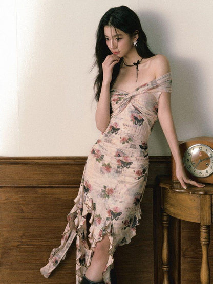 1P STUDIO Editorial Bardot Patchwork Asymmetrical Women&
