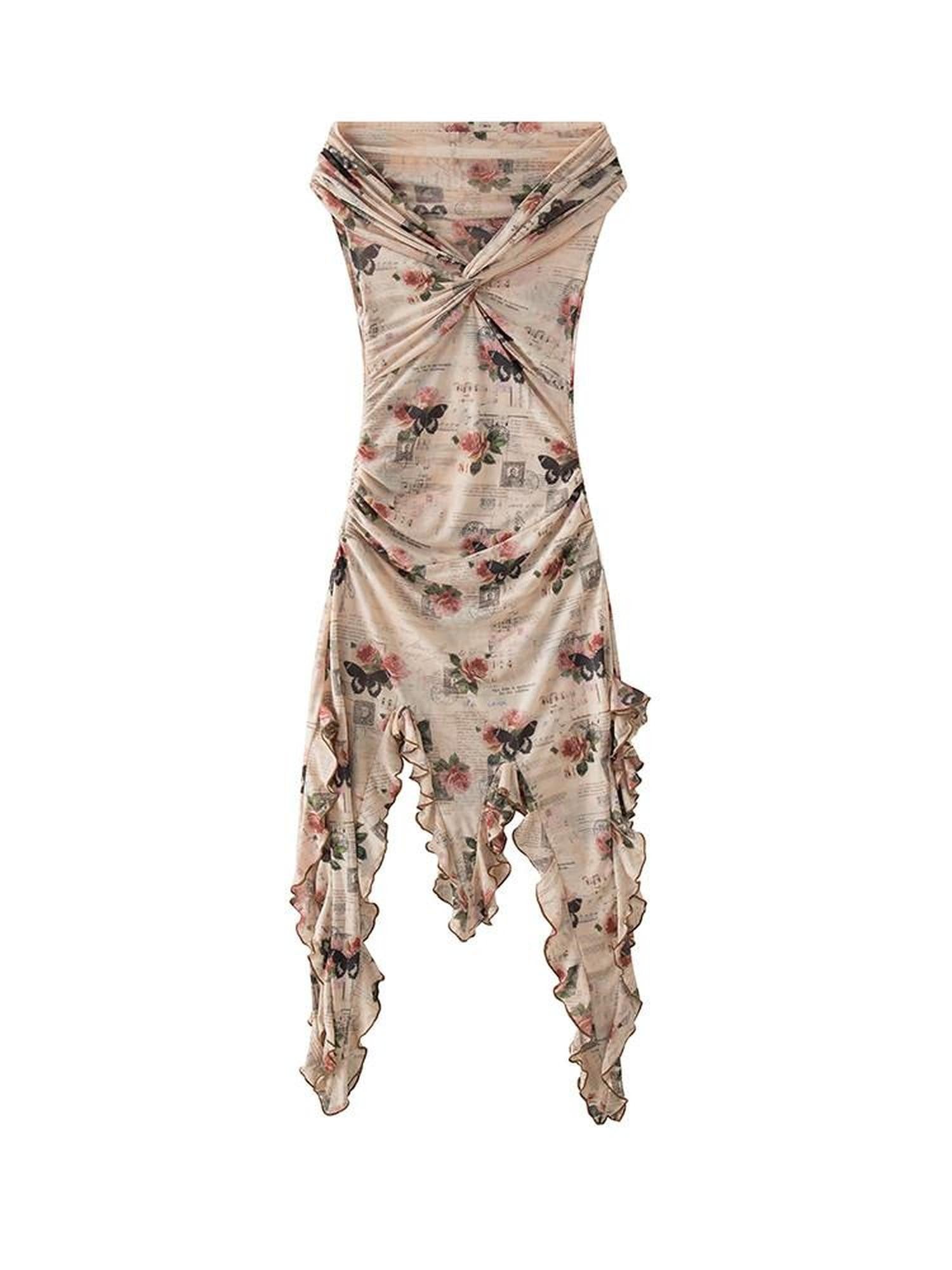 1P STUDIO Editorial Bardot Patchwork Asymmetrical Women&
