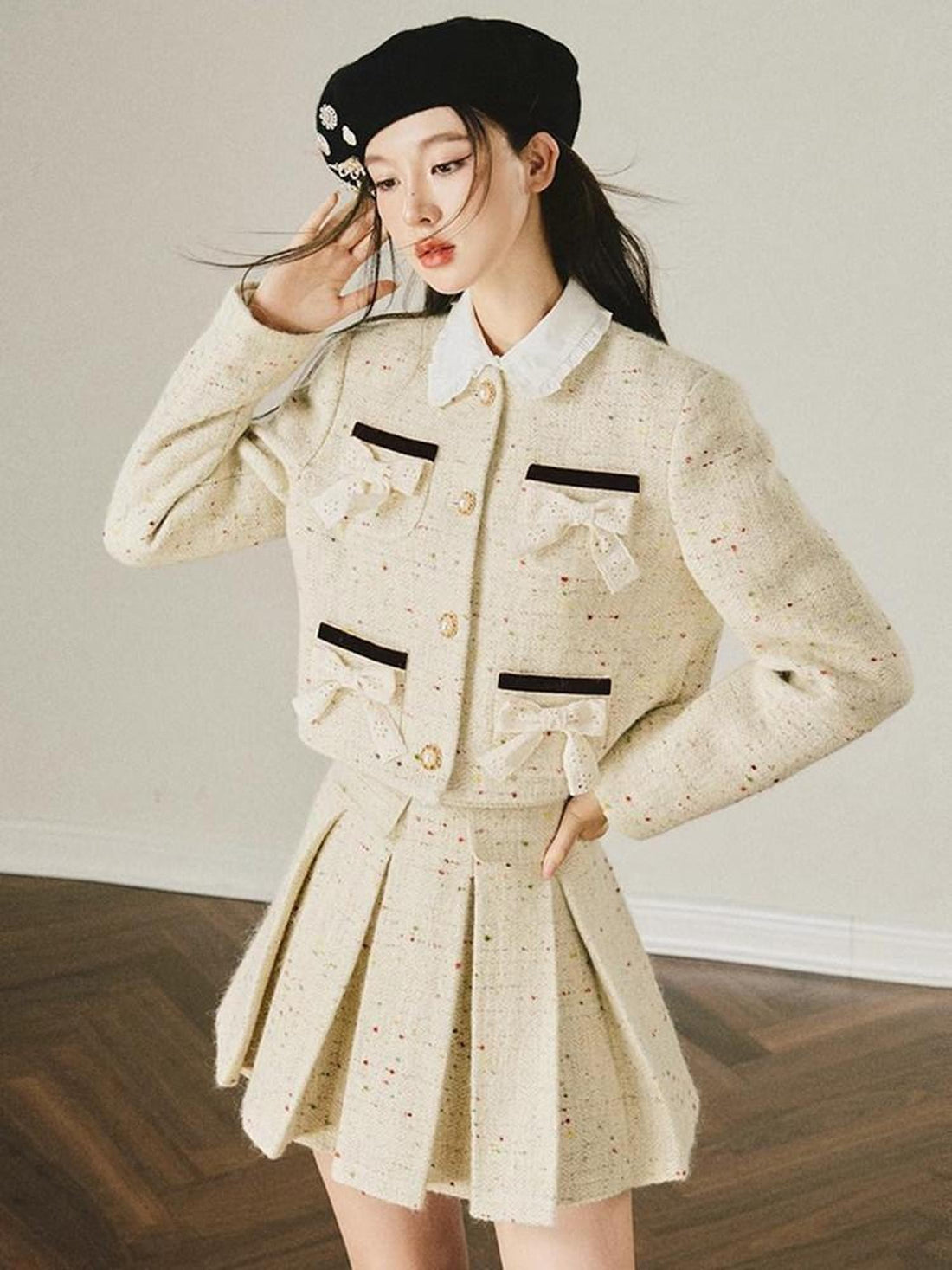 1P STUDIO Elegant Original Boucle Jacket Style Women&