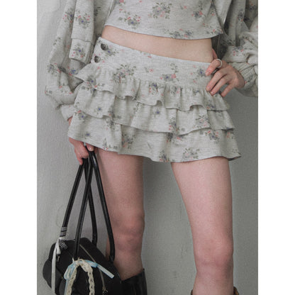 1P_STUDIO_Floral_Ruffle_Hooded_Crop_Top_High_Waist_Tiered_Women&
