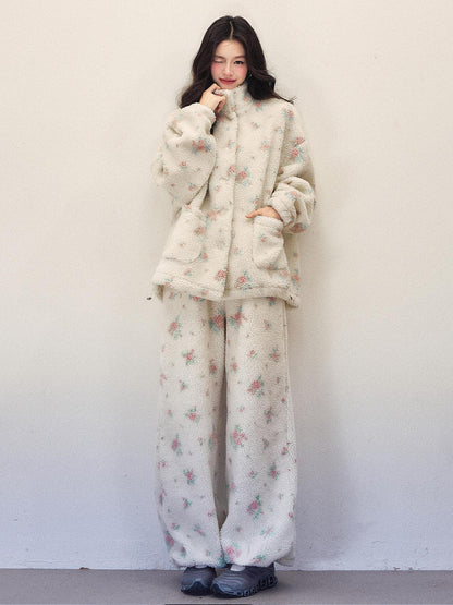1P STUDIO Floral Stand Collar Loose Women&