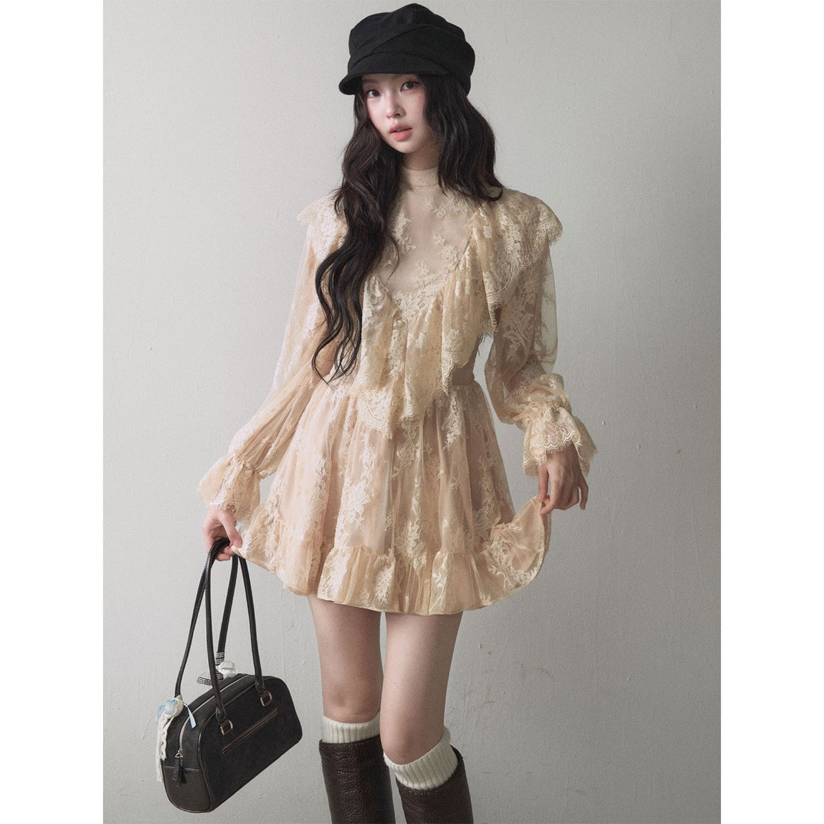 1P_STUDIO_Lace_Ruffle_Mock_Neck_Long_Sleeve_Women&