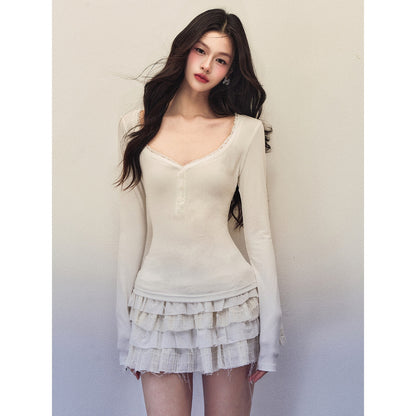 1P_STUDIO_Lace_Trim_Henley_Collar_Women&