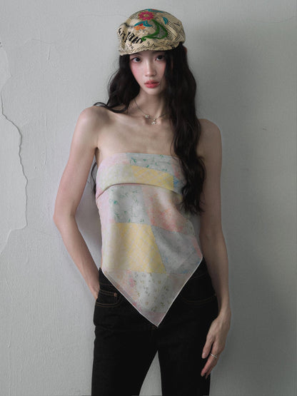 1P STUDIO Macaron Colorblock Diamond Print Women&