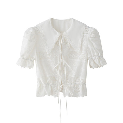 1P_STUDIO_Openwork_Embroidered_Puff_Sleeve_Lace_Trim_Women&