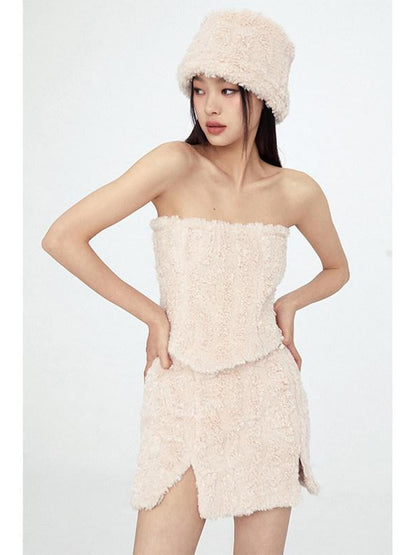 1P STUDIO Plush Tweed Inspired Women&