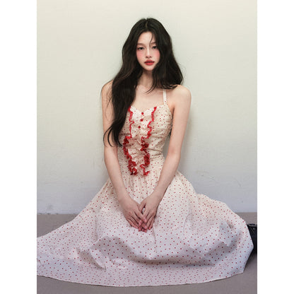 1P_STUDIO_Polka_Dot_Lace_Ruffle_Halter_Cinched_Waist_Women&