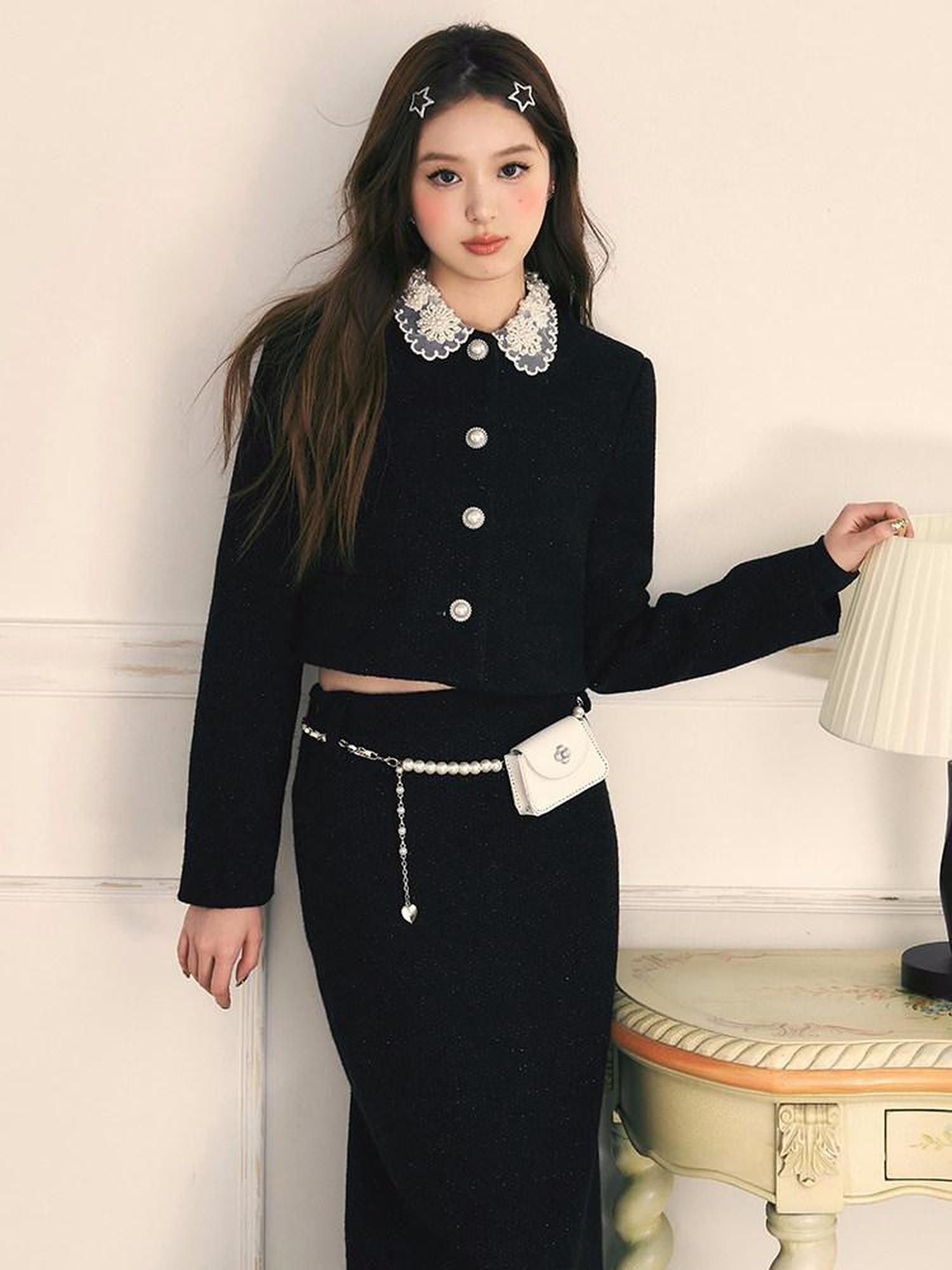 1P STUDIO Princess Doll Collar Elegant Women&