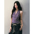 1P_STUDIO_Purple_Floral_V-neck_Slim_Cropped_Sleeveless_Women&